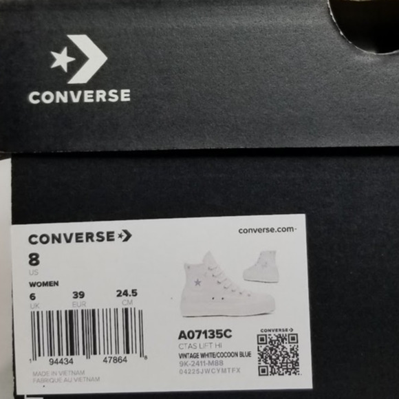 Converse Women's CTAS Lift Platform Tiny Tattoos Size 8 A07135C Vintage NWT - Picture 10 of 10